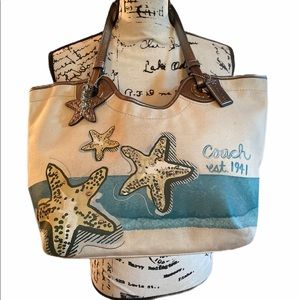 Coach Beach Nautical Shell Motif Tote